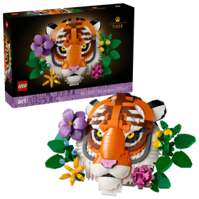 Lego Art 31217 Collezione animali – Tigre Animale 3D con Fiori e Piante Botaniche Decorative