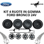Kit 4 Ruote in Gomma EVA Ford Bronco 24V con Assi Copriruota Bulloneria