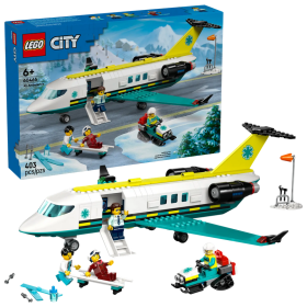 Lego City 60465 Aereo ambulanza di emergenza con 4 minifigure e tanti accessori