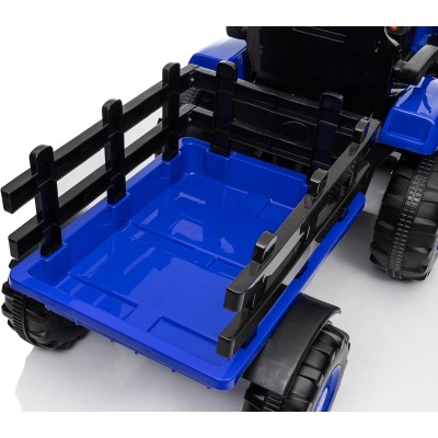 Trattore Elettrico per Bambini 12V con Rimorchio - Maxi Trattore Cavalcabile con ruote in gomma