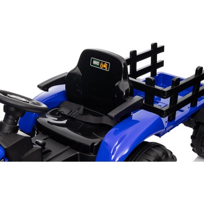 Trattore Elettrico per Bambini 12V con Rimorchio - Maxi Trattore Cavalcabile con ruote in gomma