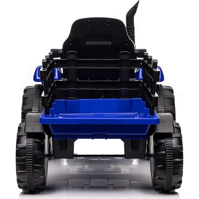 Trattore Elettrico per Bambini 12V con Rimorchio - Maxi Trattore Cavalcabile con ruote in gomma