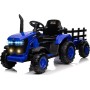 Trattore Elettrico per Bambini 12V con Rimorchio - Maxi Trattore Cavalcabile con ruote in gomma