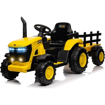Trattore Elettrico per Bambini 12V con Rimorchio - Maxi Trattore Cavalcabile