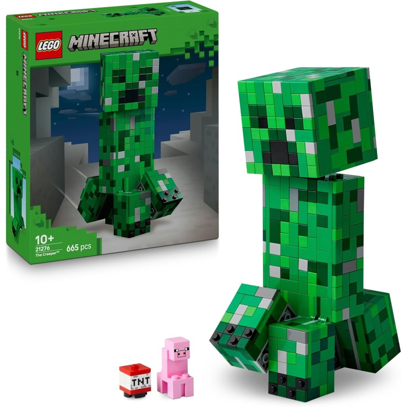 LEGO Minecraft 21276 Creeper - Action Figure di Mob Snodabile con Scomparto Segreto con Maiale e Elemento TNT