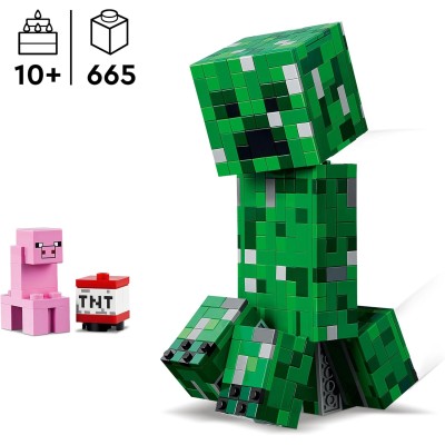 LEGO Minecraft 21276 Creeper - Action Figure di Mob Snodabile con Scomparto Segreto con Maiale e Elemento TNT