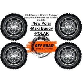 Kit 4 Ruote in Gomma per Macchina Elettrica per Bambini Maxi Buggy - New Polar