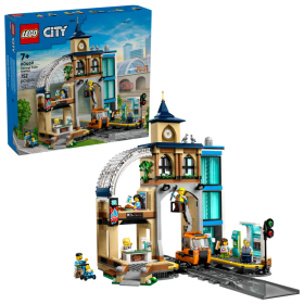 Lego City 60469 Stazione centrale con automotrice dotata di gru e 6 minifigure