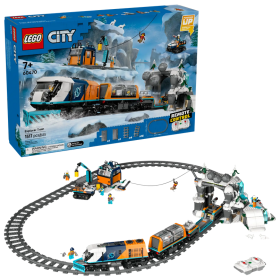 Lego City 60470 Treno espresso artico degli esploratori radiocomandato con 5 minifigure animali e accessori a tema