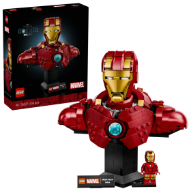 Lego Marvel 76327 Busto di Iron Man MK4 con Minifigure di Tony Stark Cannoni a Spalla e Testa Rotante