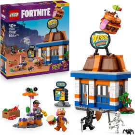 Lego Fortnite 77076 Ristorante di Durrr Burger con Minifigure di Bombarola da Spiaggia Manzo-boss e Makaber