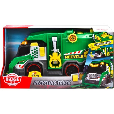 Dickie Toys 203307001 Camion Ecologia 38cm con Luci e Suoni e Caricatore Frontale motorizzato