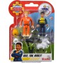 Simba 109252515 Sam Il Pompiere Figure Set Confezione doppia con Animale Serie 4  Rose Tom e Woolly