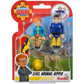 Simba 109252515 Sam Il Pompiere Confezione doppia con animali Serie 4 Action Figure Elvis Norman e Nipper