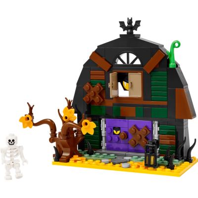 Lego Icons 40721 Granaio di Halloween con Scheletro e Accessori Spaventosi tra cui un Pipistrello e Lampade
