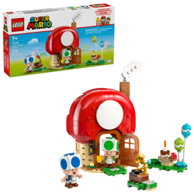 Lego Super Mario 72041 Festa a casa di Toad con minifigure di Toad Blu e Toad Verde e accessori a tema