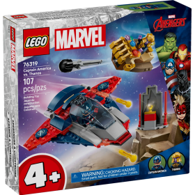 Lego Marvel 76319 Captain America contro Thanos con aereo e minifigure con accessori