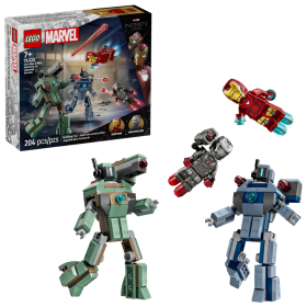 Lego Marvel 76320 Iron Man e War Machine contro i droni di Hammer con 2 minifigure e accessori a tema