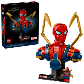 Lego Marvel 76326 Busto di Iron Spider-Man con minifigure con armatura di Iron Man completa di 2 braccia meccaniche mobili
