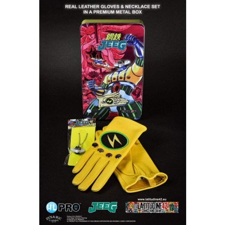 JEEG Robot d'Acciaio Metal Box Set Guanti/Collana Gloves/Necklace KOTETSU High Dream Large