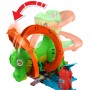 Mattel JBM73 Hot Wheels City - T-Rex Battaglia Infuocata playset stazione dei pompieri con dinosauro e pista