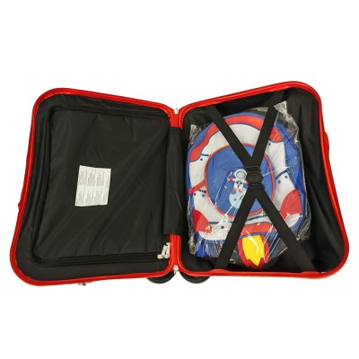 MonTravel Valigia Trolley Cavalcabile per Bambini con Asta Telescopica Poggiapiedi e Zainetto MT-025 Spaceman
