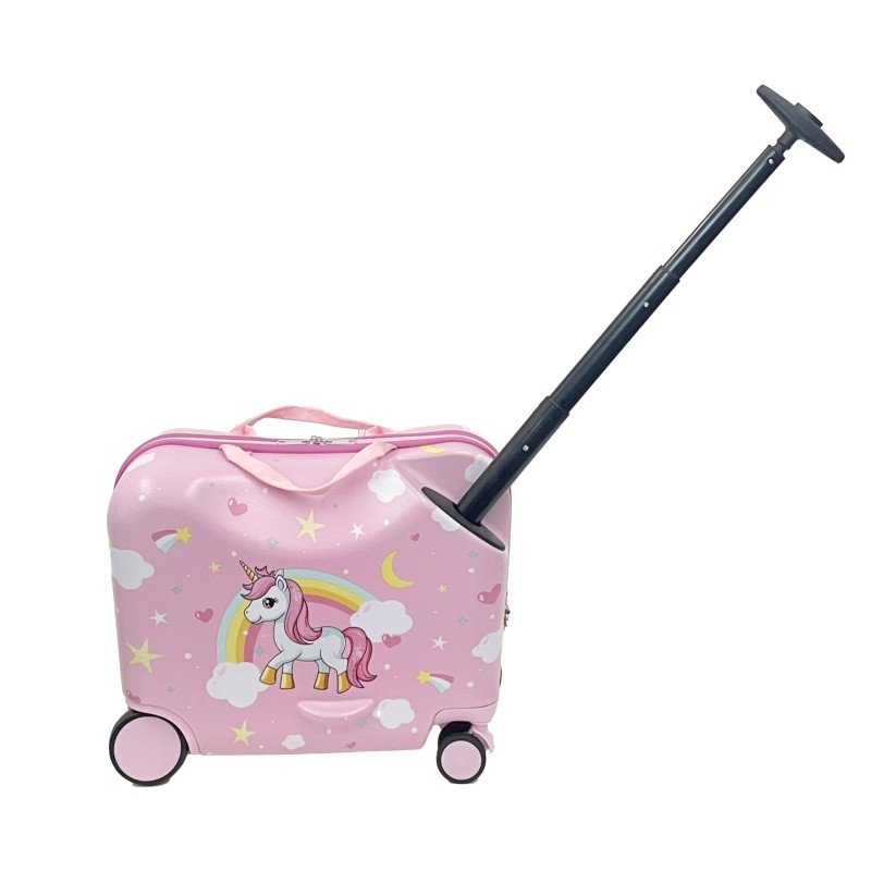 MonTravel Valigia Trolley Unicorno Cavalcabile per Bambini con