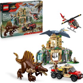 LEGO Jurassic World 76976 Missione Aerea con Spinosauro e Quetzalcoatlus con 2 Dinosauri Elicottero Camion e 4 Minifigure