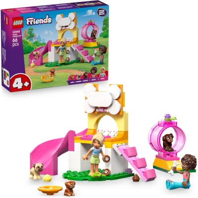 LEGO Friends 42665 Il Parco Giochi dei Cuccioli con un Parco con Scivolo 2 Minifigure e 3 Figure di Animali Domestici