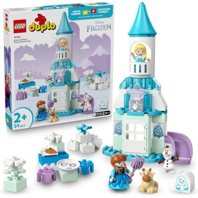 LEGO DUPLO Disney Frozen 10455 La Festa al Castello di Anna ed Elsa con 5 Personaggi tra cui Olaf e Baby Sven