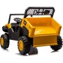 Macchina Elettrica 2 Posti 24V per Bambini CAT Camion Cantiere con Cassone Ribaltabile Pala 4 Motori 100W Telecomando