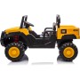 Macchina Elettrica 2 Posti 24V per Bambini CAT Camion Cantiere con Cassone Ribaltabile Pala 4 Motori 100W Telecomando
