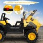 Macchina Elettrica 2 Posti 24V per Bambini CAT Camion Cantiere con Cassone Ribaltabile Pala 4 Motori 100W Telecomando