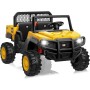 Macchina Elettrica 2 Posti 24V per Bambini CAT Camion Cantiere con Cassone Ribaltabile Pala 4 Motori 100W Telecomando