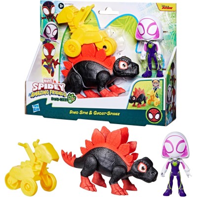 Hasbro G0125 Marvel Spidey And His Amazing Friends Dino-webs - Ghost Spider con Dino Spin