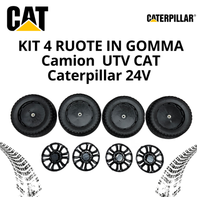 Kit 4 Ruote in Gomma per UTV CAT Caterpillar 24V – Camion con Cassone Ribaltabile