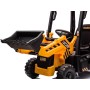 Trattore Cavalcabile Elettrico per Bambini JCB Escavatore con Braccio Scavatore Bulldozer Retroescavatore 4 in 1 con Tettuccio
