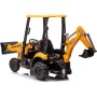 Trattore Cavalcabile Elettrico per Bambini JCB Escavatore con Braccio Scavatore Bulldozer Retroescavatore 4 in 1 con Tettuccio