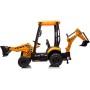 Trattore Cavalcabile Elettrico per Bambini JCB Escavatore con Braccio Scavatore Bulldozer Retroescavatore 4 in 1 con Tettuccio