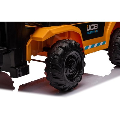 JCB Carrello Elevatore Elettrico per Bambini 12V Muletto Cavalcabile con Telecomando Forche Funzionanti