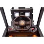 Muletto Elettrico per Bambini 12V Telecomandato Forche Elettriche con Leva Reale Suoni e Carrello Elevatore JCB