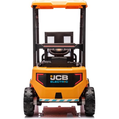 JCB Carrello Elevatore Elettrico per Bambini 12V Muletto Cavalcabile con Telecomando Forche Funzionanti