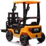 Muletto Elettrico per Bambini 12V Telecomandato Forche Elettriche con Leva Reale Suoni e Luci Carrello Elevatore JCB