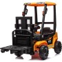 Muletto Elettrico per Bambini 12V Telecomandato Forche Elettriche con Leva Reale Suoni e Luci Carrello Elevatore JCB