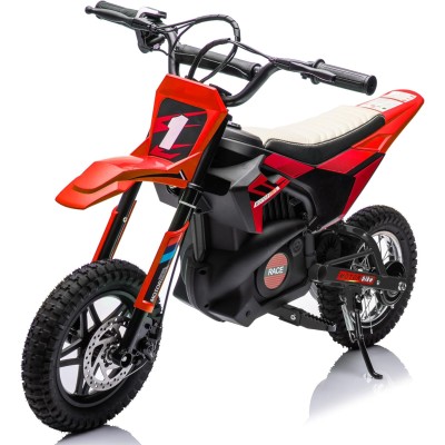 Moto Elettrica per Bambini Thunder Cross 24V 250W sedile in pelle accensione chiave acceleratore a manopola portata max 63kg