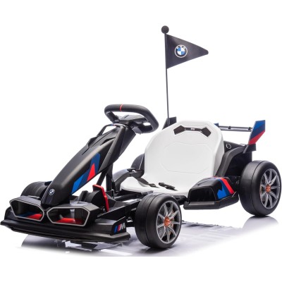 Go Kart Elettrico BMW per Bambini 24V con Sedile Regolabile 6-12 Anni Luci LED 2 Velocità Modalità Drift