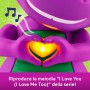 Fisher Price JFF05 Il Mondo di Barney - Barney Mani a Cuore personaggio musicale alto 14cm con luci e suoni