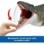 Mattel JGB51 Jurassic World Rebirth Mosasauro Super Colossale enorme dinosauro snodato con due mosse d'attacco