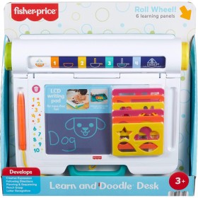 Fisher Price JDL70 Postazione Impara e Scarabocchia tablet con schermo LCD e 6 stencil inclusi e attività per l'apprendimento