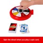 Mattel JGR00 UNO Spin gioco con spinner e nuove regole carte speciali per girare la ruota con diversi comandi